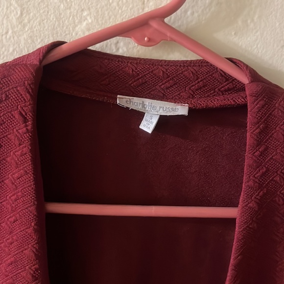 Dark red stretchy blazer - Picture 2 of 6